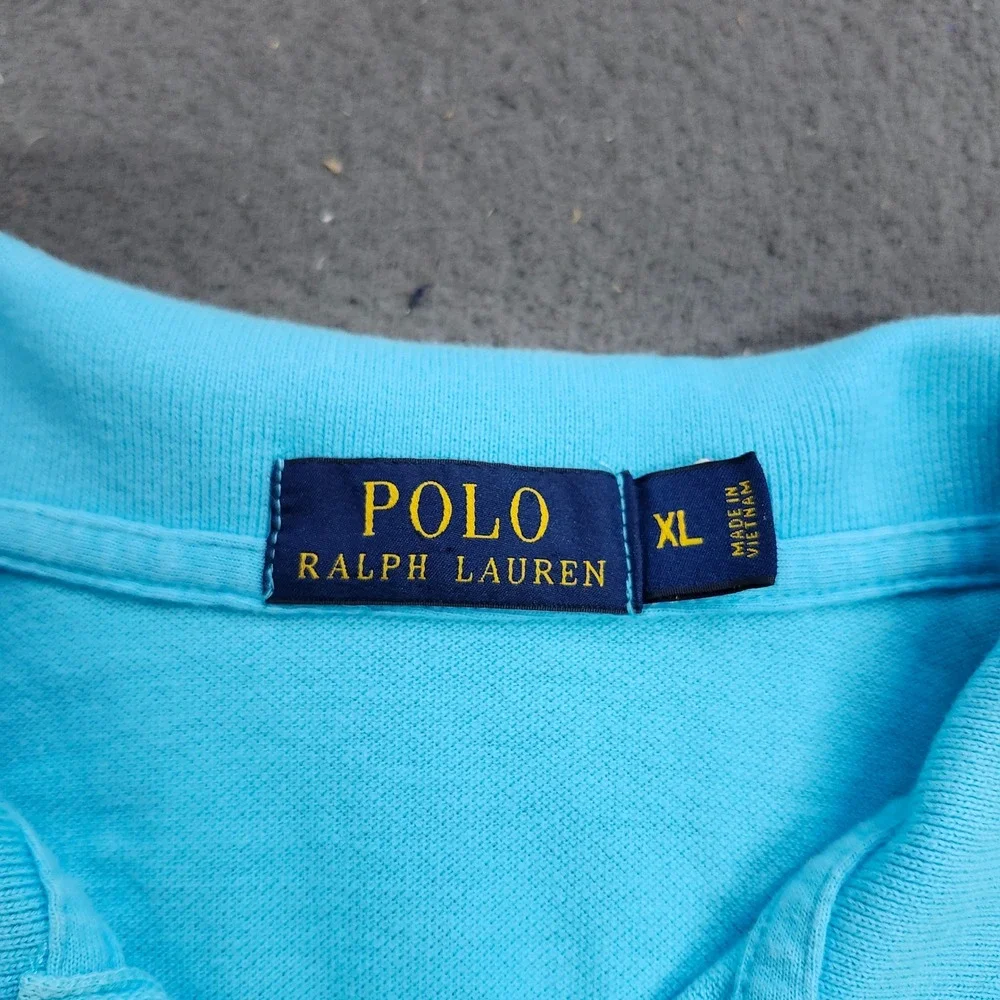 Polo Ralph Lauren Classic Fit Polo Shirt Mens XL Blue Pink Pony Cotton